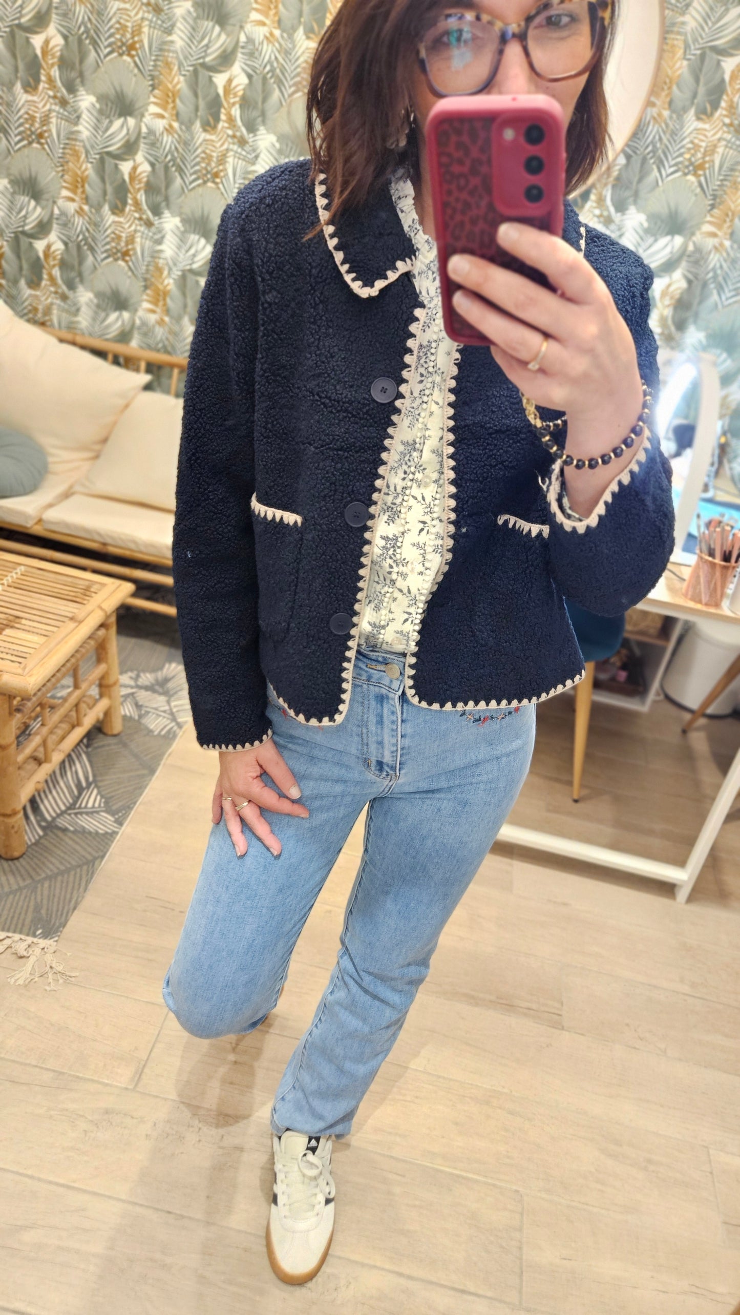 Veste moumoute Marine