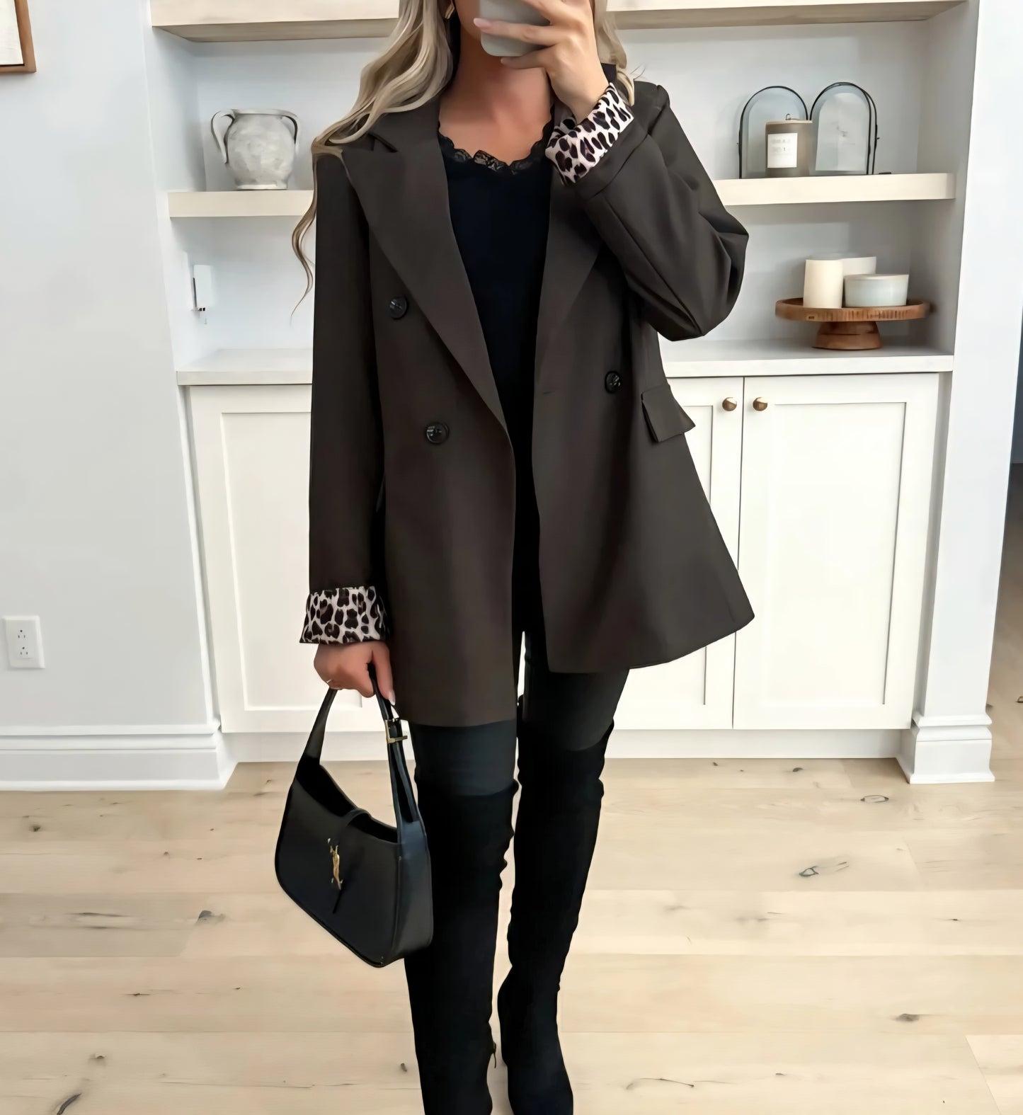 Veste blazer Choco revers léopard