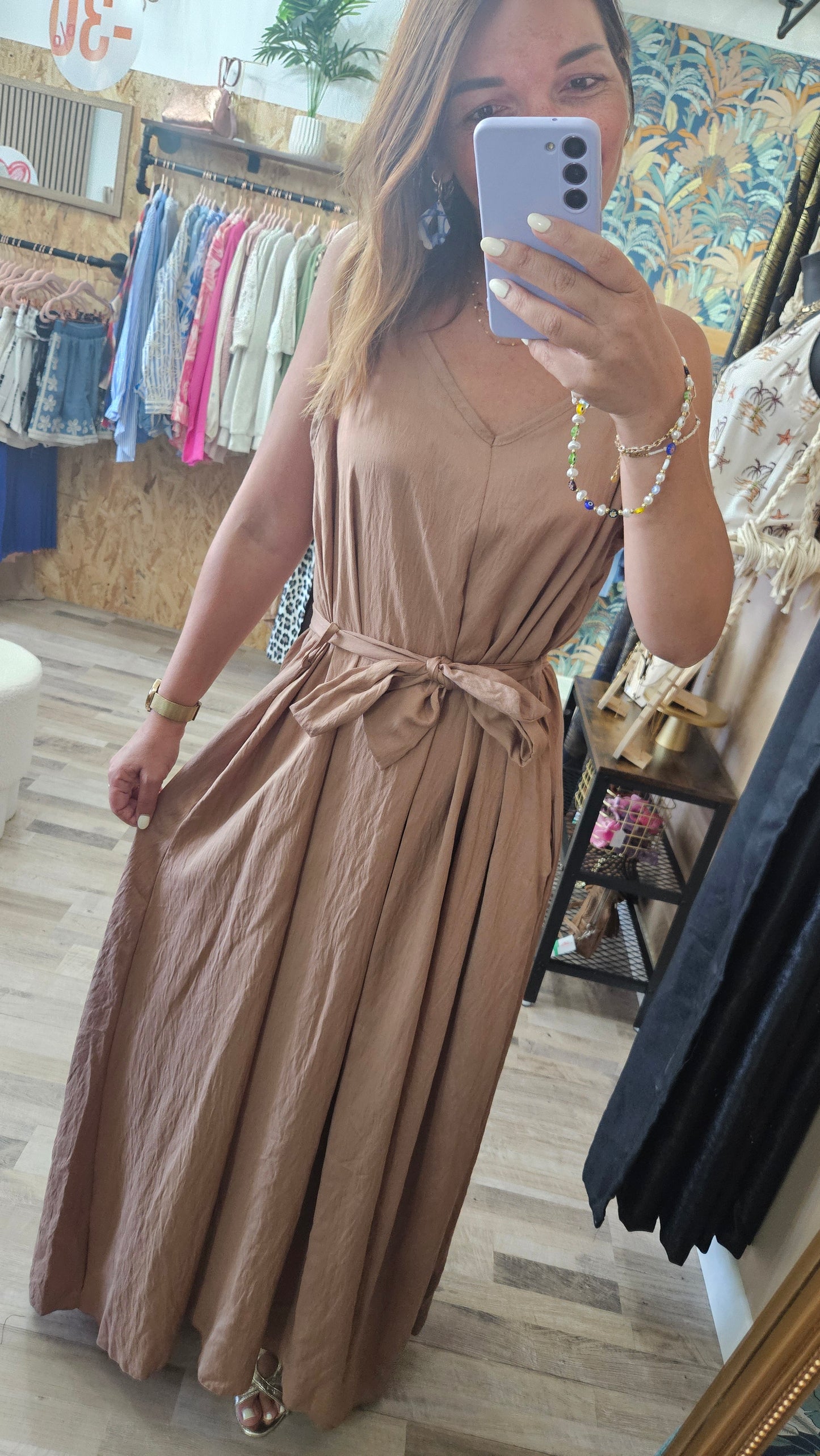 Robe longue Camel