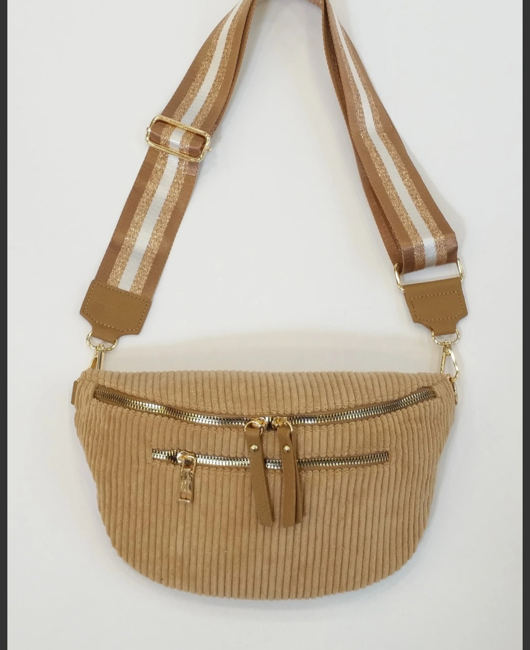Sac banane Velours côtelé Camel