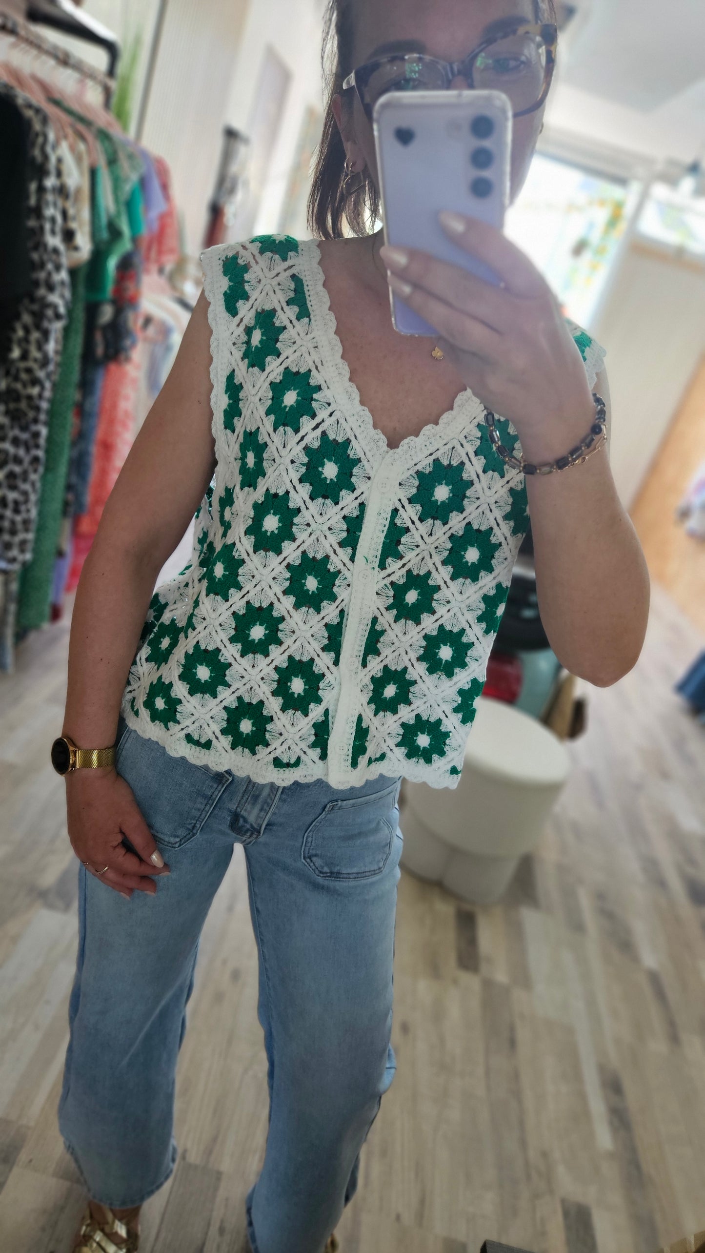 Gilet sans manches vert