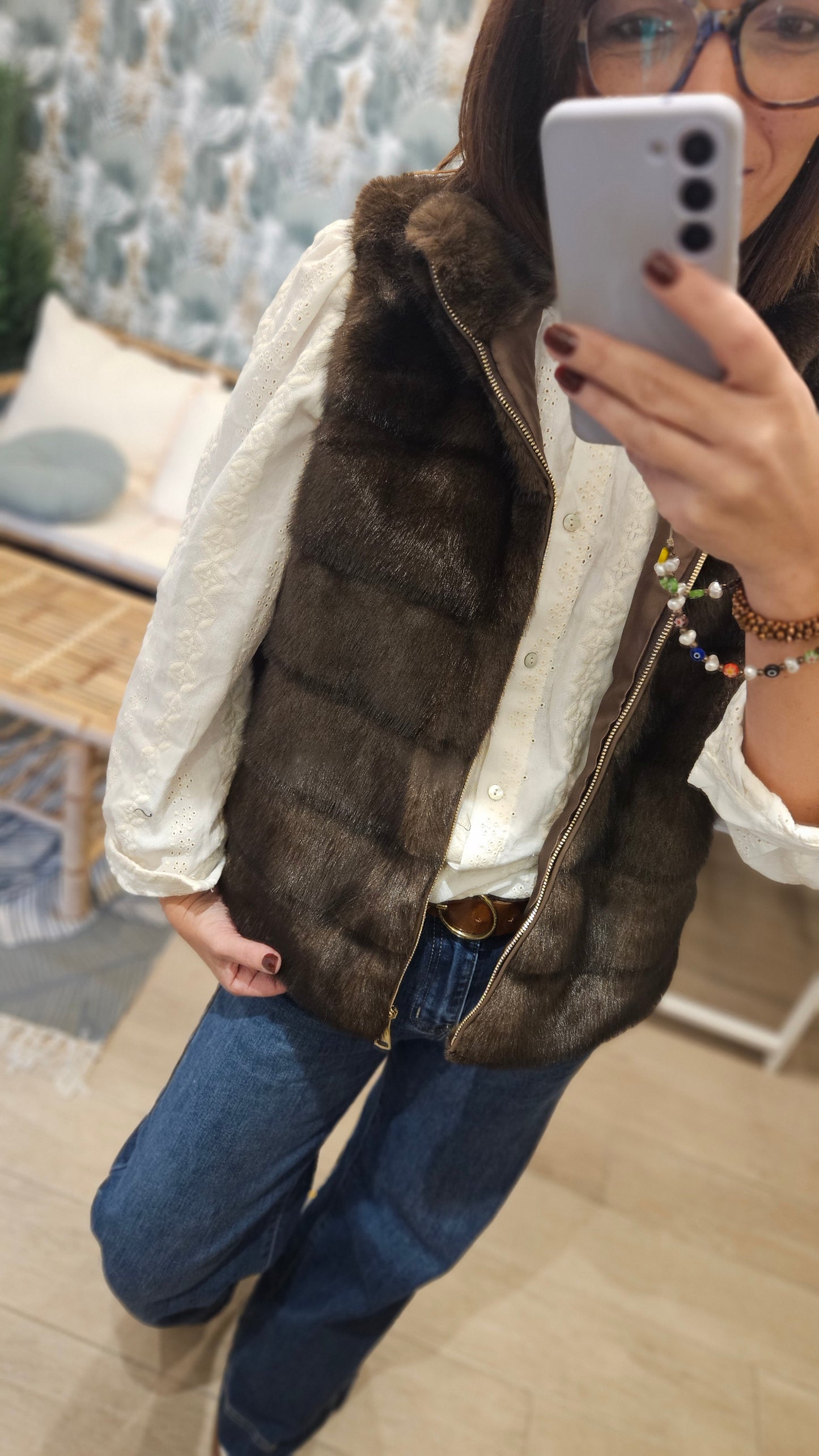 Veste SM Choco fourrure