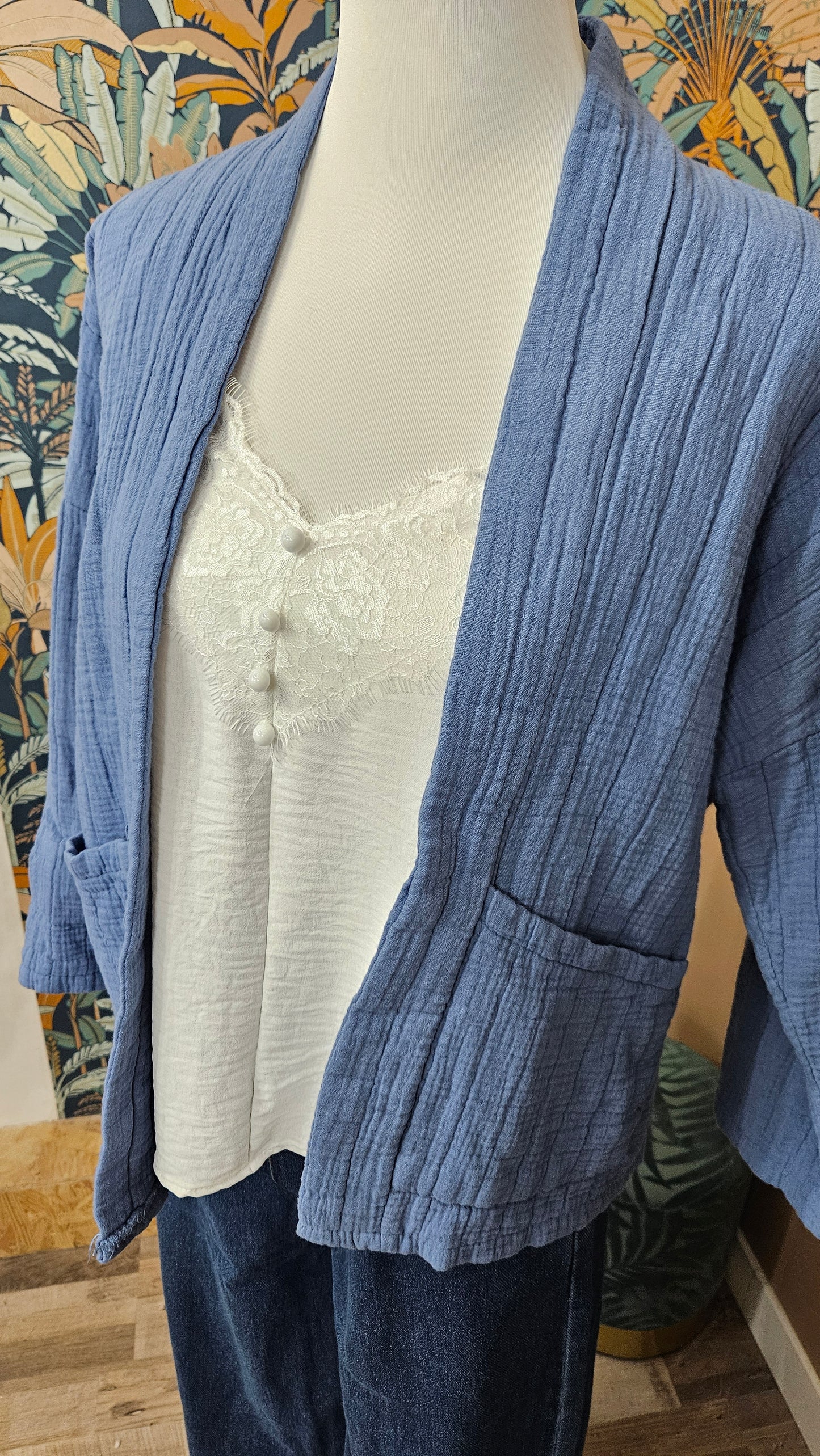 Veste matelassée bleue