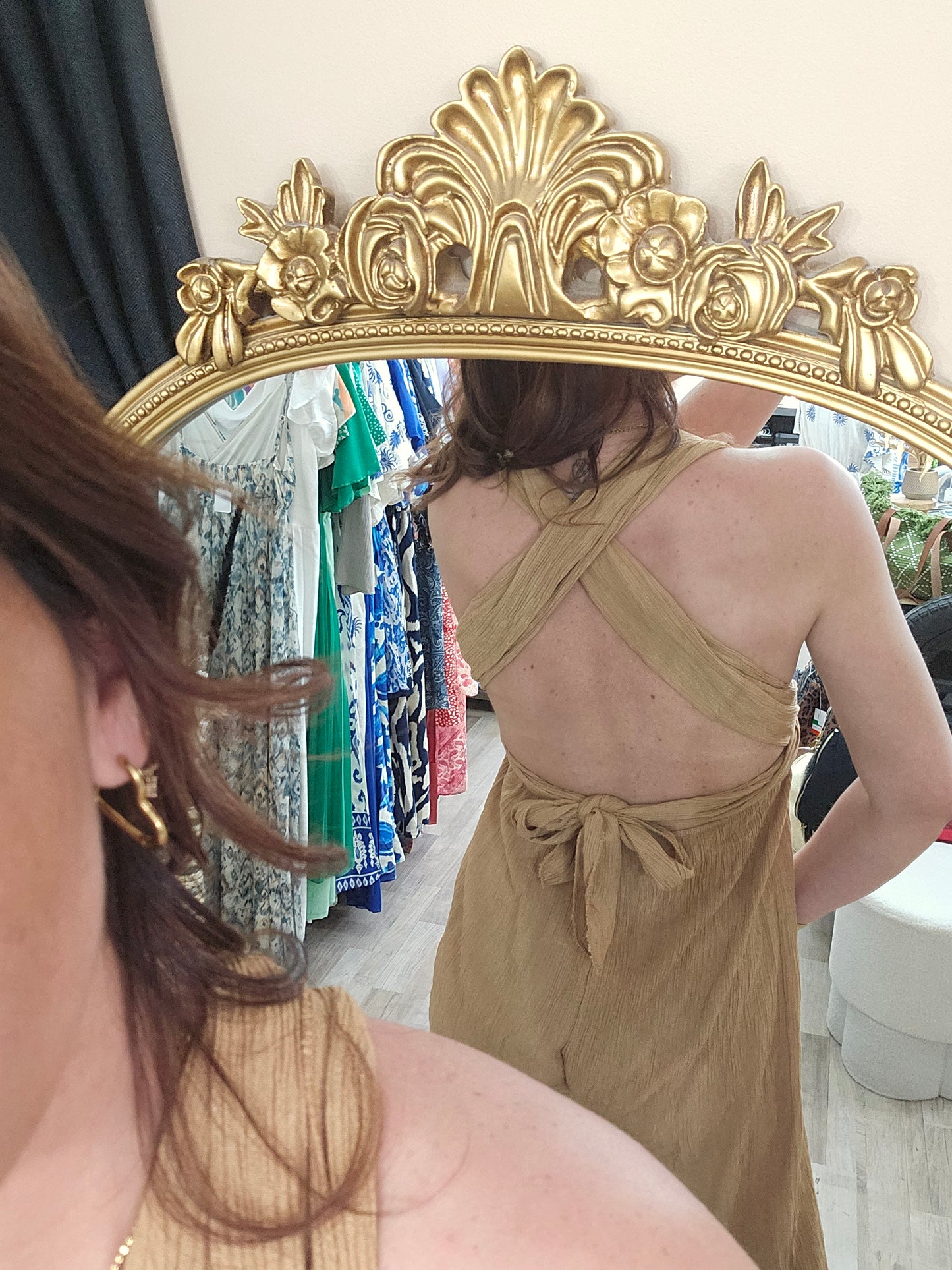 Combi-pantalon beige