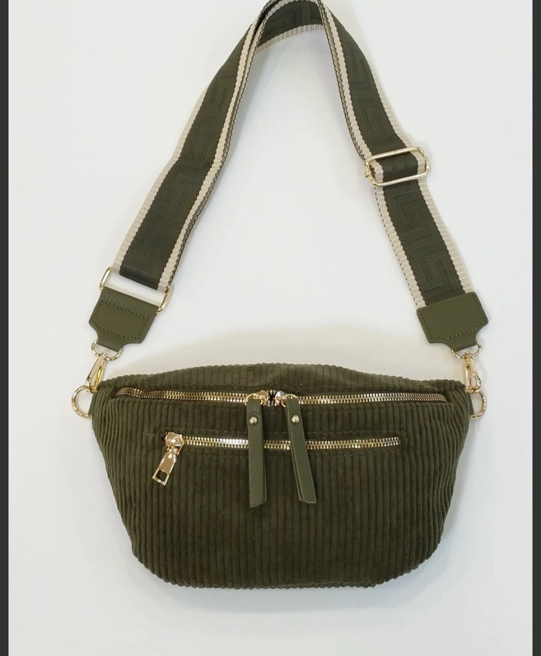 Sac banane Velours côtelé Kaki