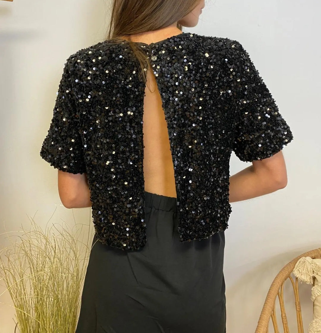 Robe bi-matière Sequins