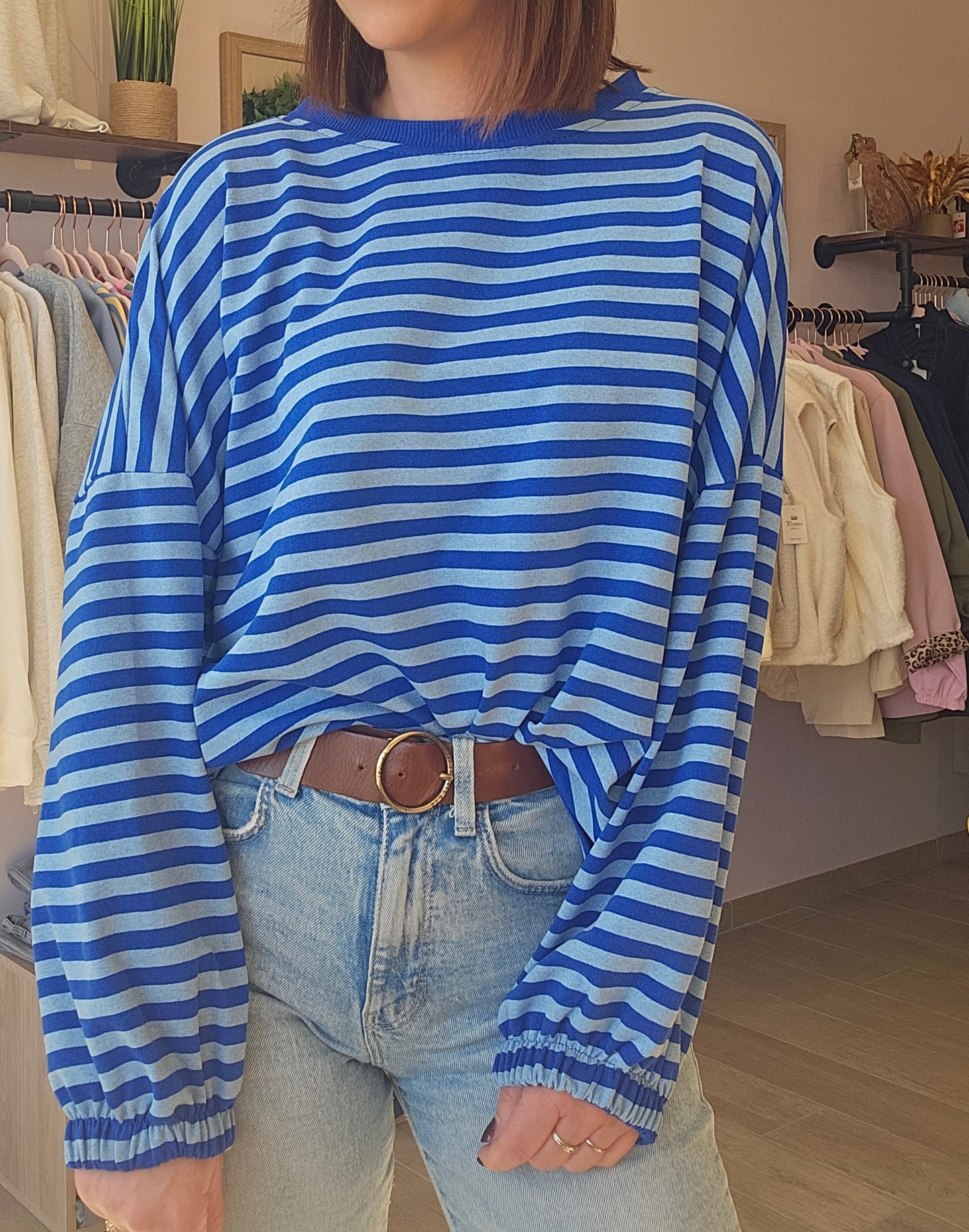 Sweat Rayures Bleu MOMMY