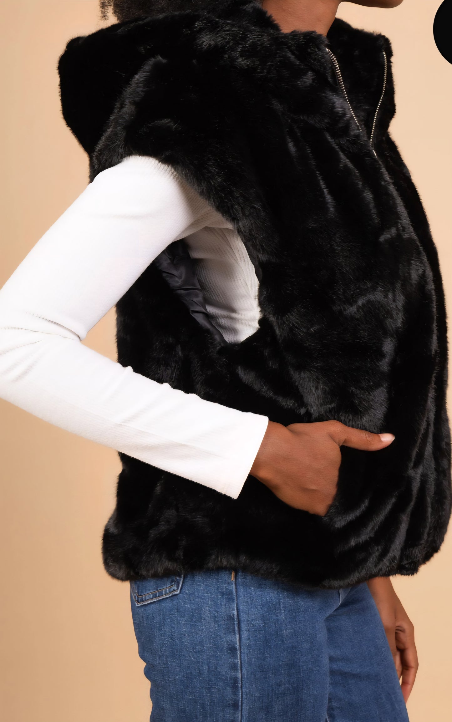 Gilet Fourrure SM Noir