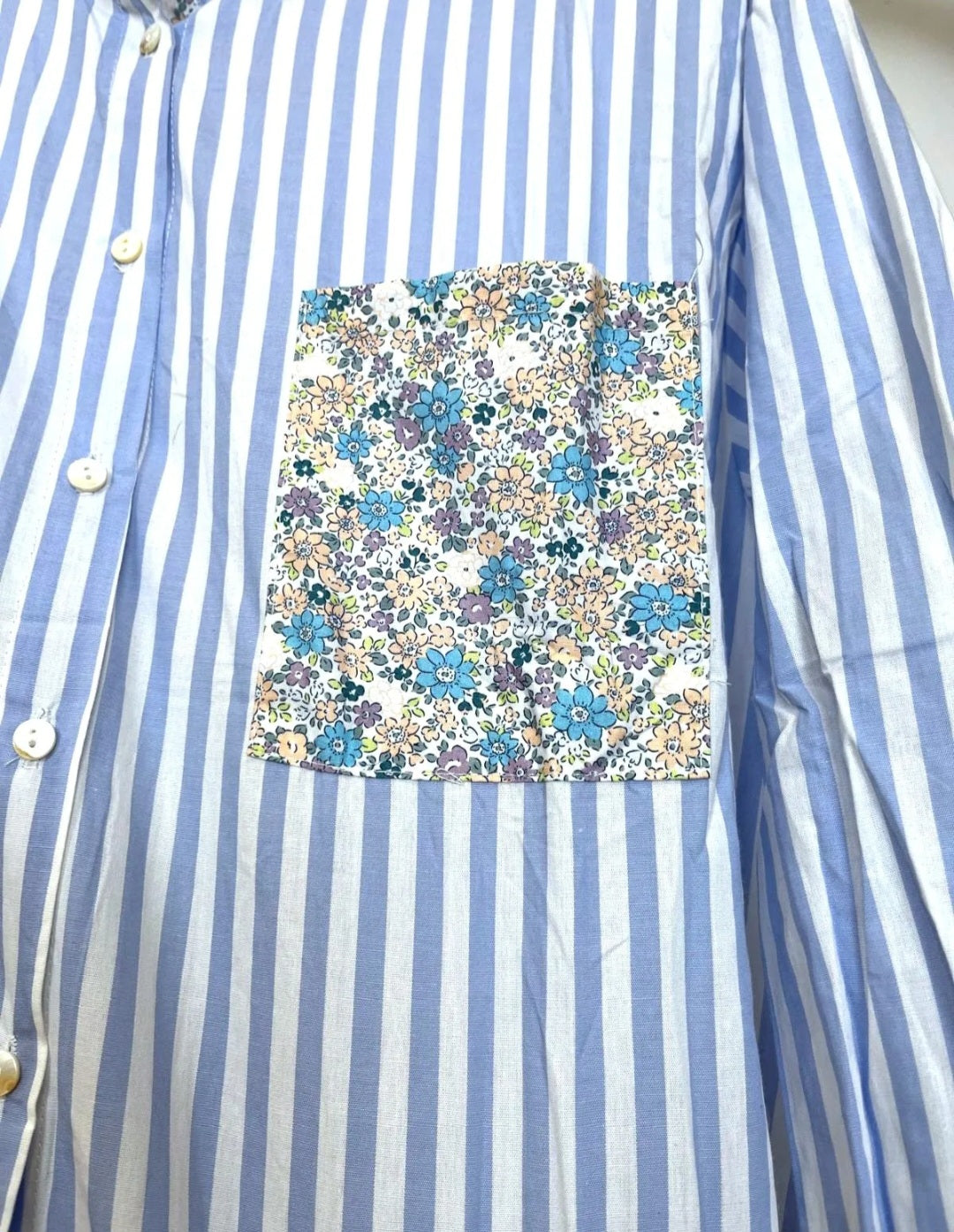 Chemise à rayures bleues liberty