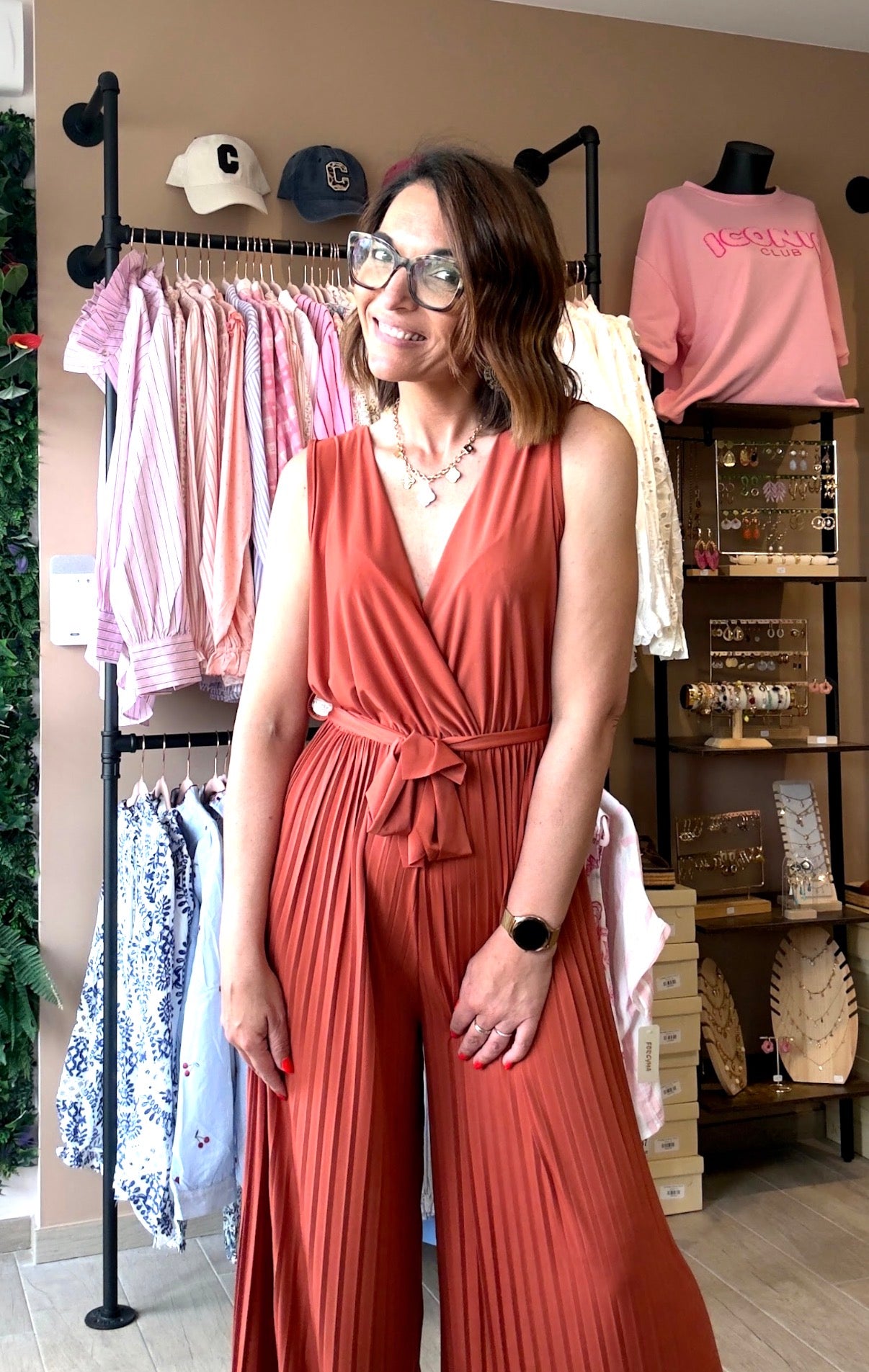 Combi-pantalon plissé Terracotta