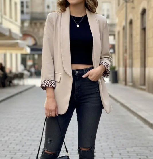 Blazer Beige/Léopard