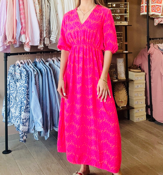 Robe Gaze de coton Bohème Fushia