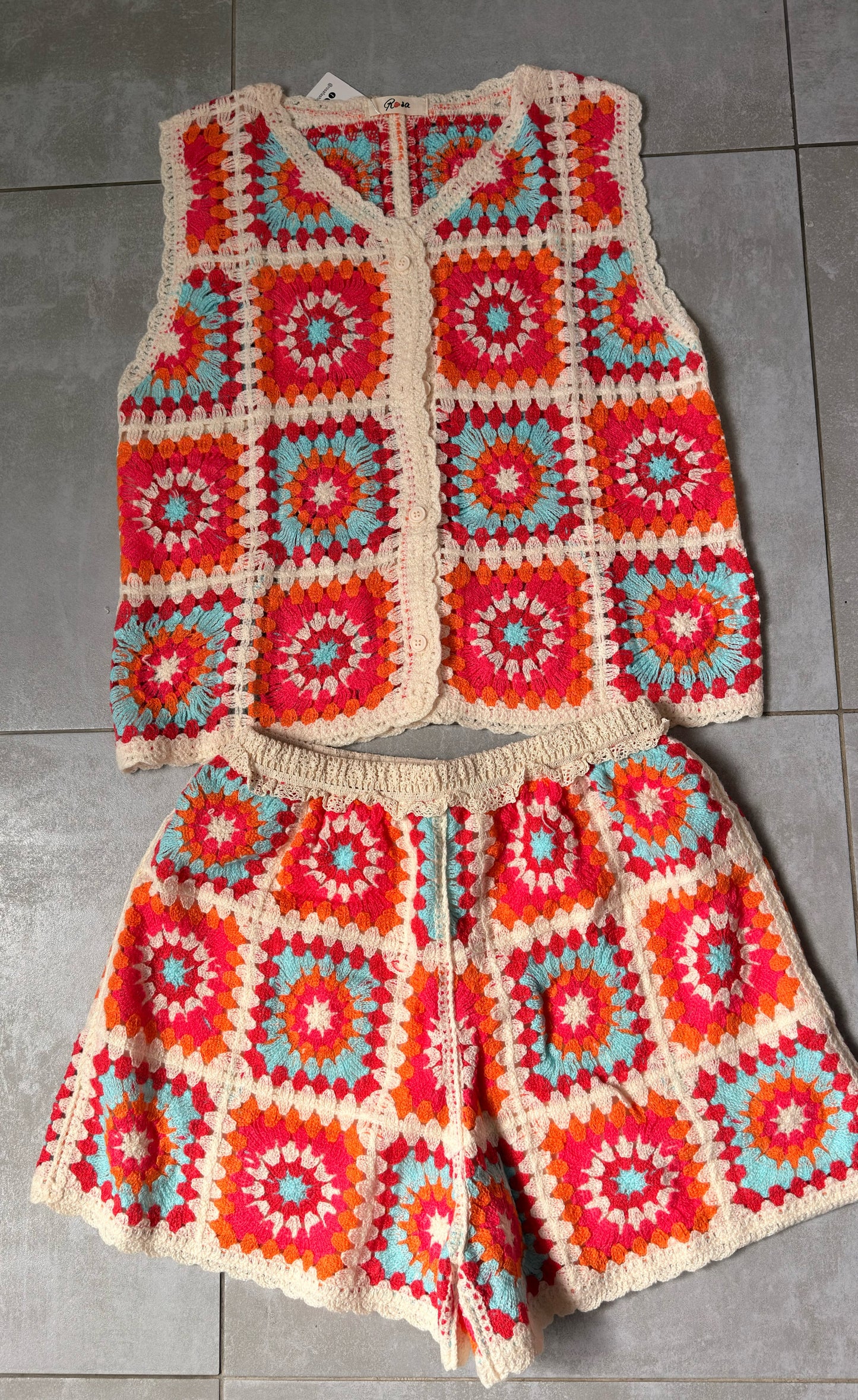 Ensemble crochet Orange
