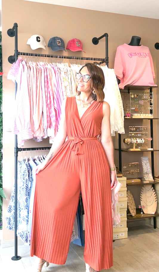 Combi-pantalon plissé Terracotta