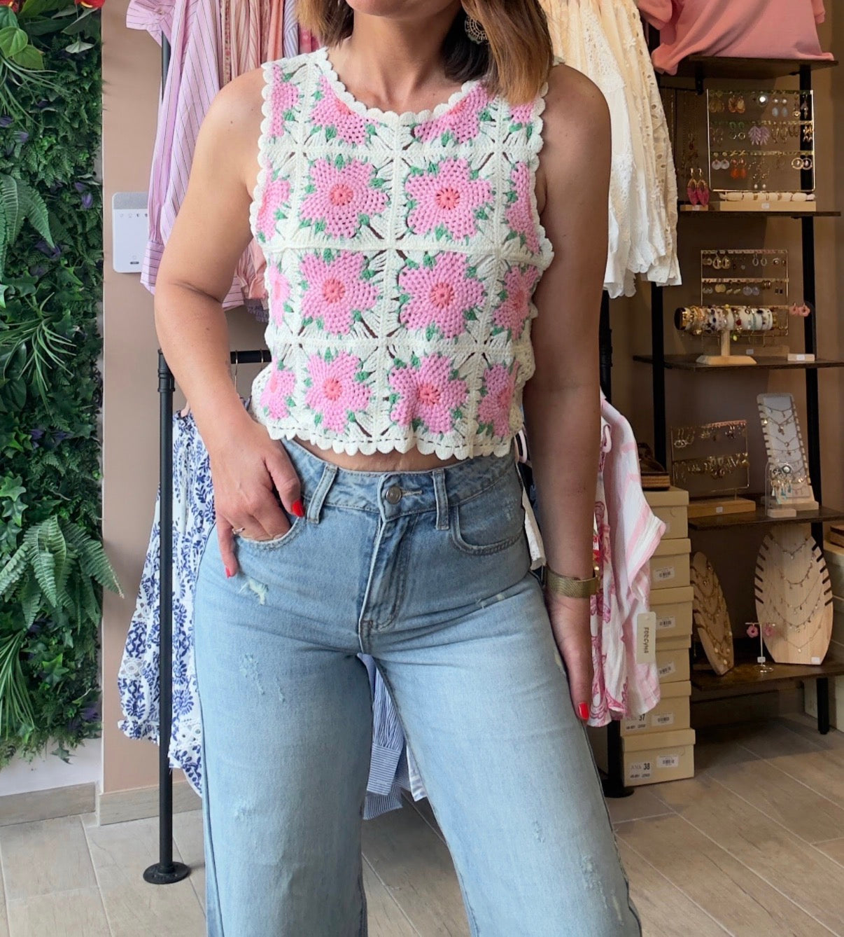 Top Azalée Rose