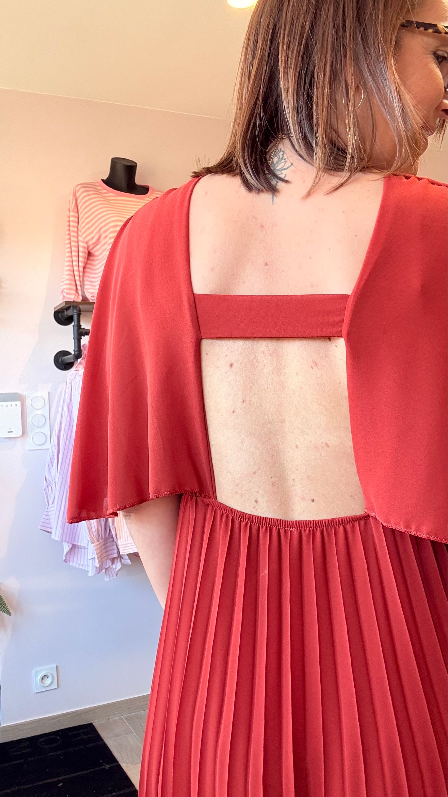 Robe Volante/Plissée Terracotta