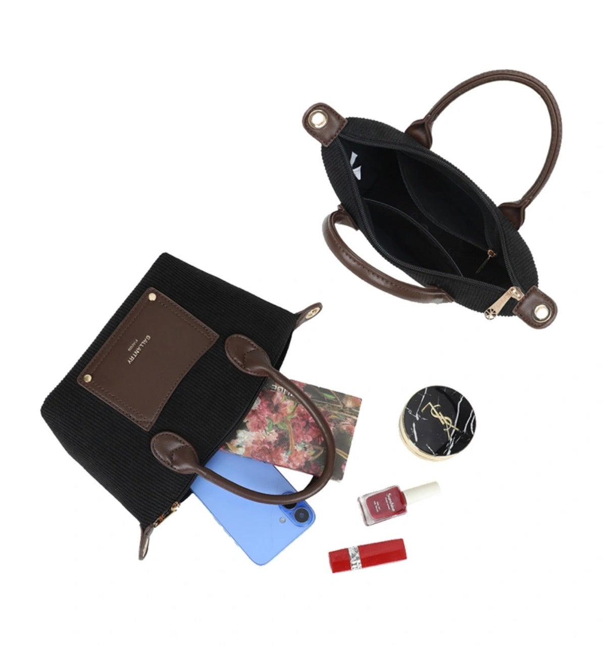 Cabas PM Velours Noir
