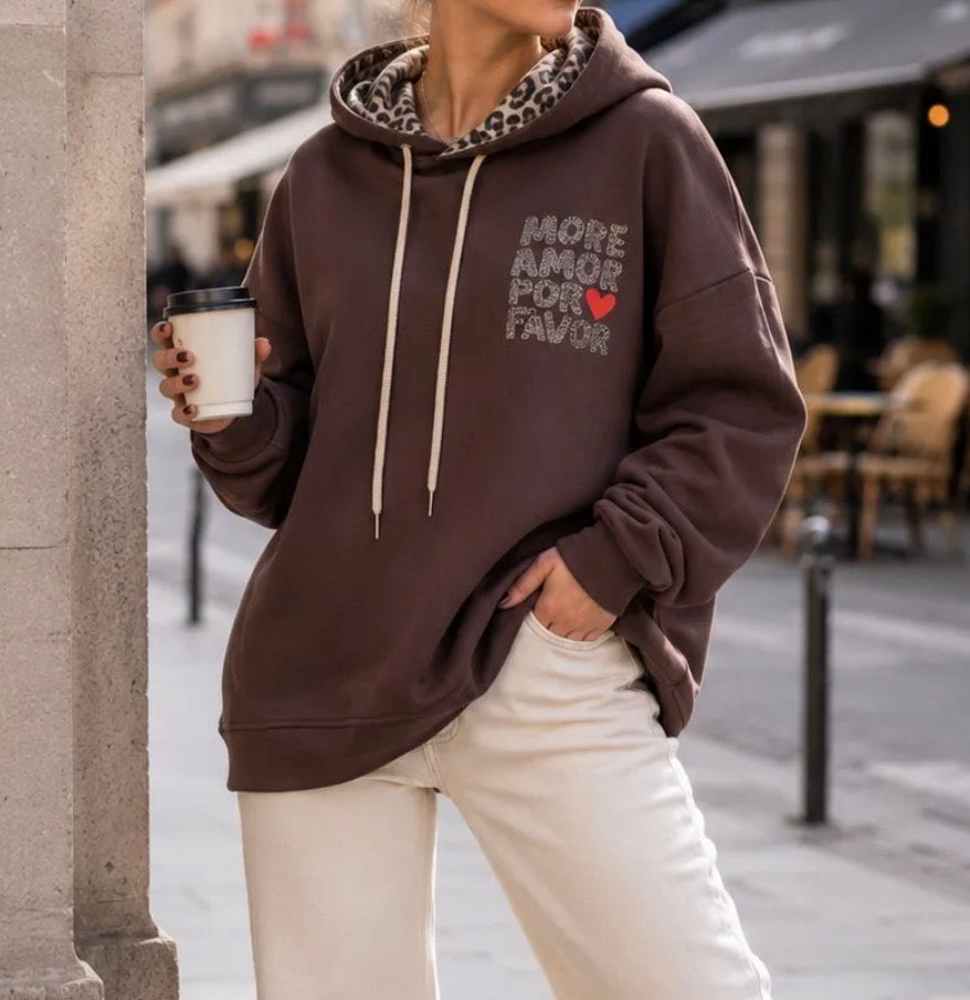 Sweat capuche Léopard