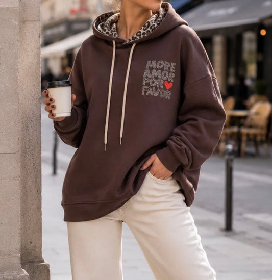 Sweat capuche Léopard