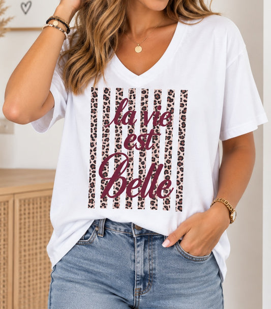 Tee Shirt Bordeaux La vie est belle