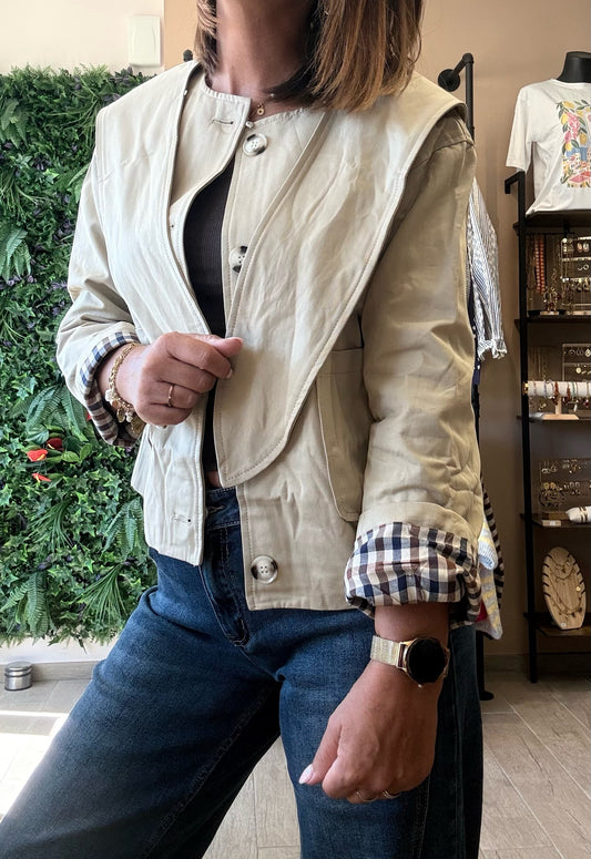 Trench court Beige/Capuche