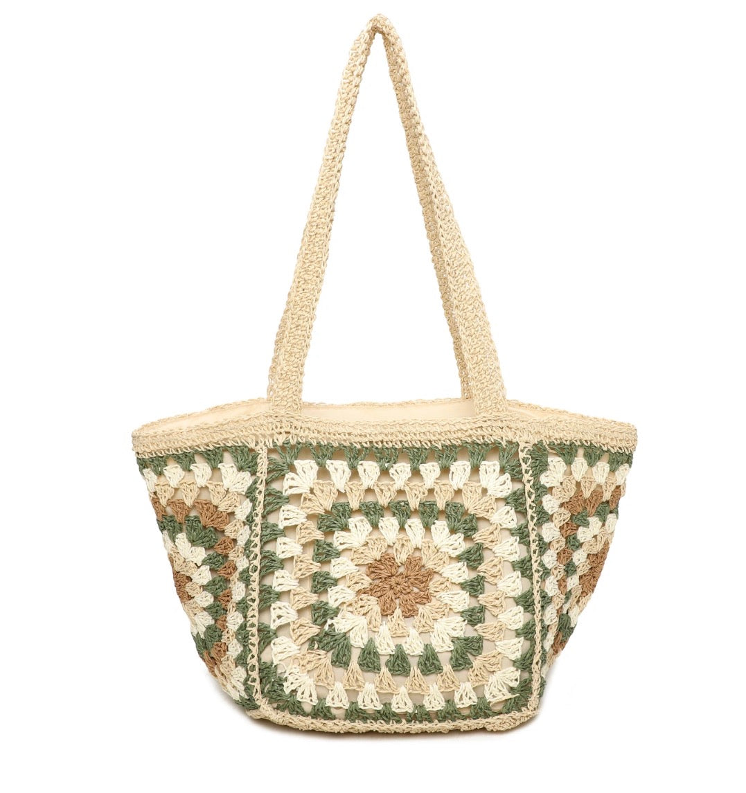 Sac Cabas tricoté Kaki