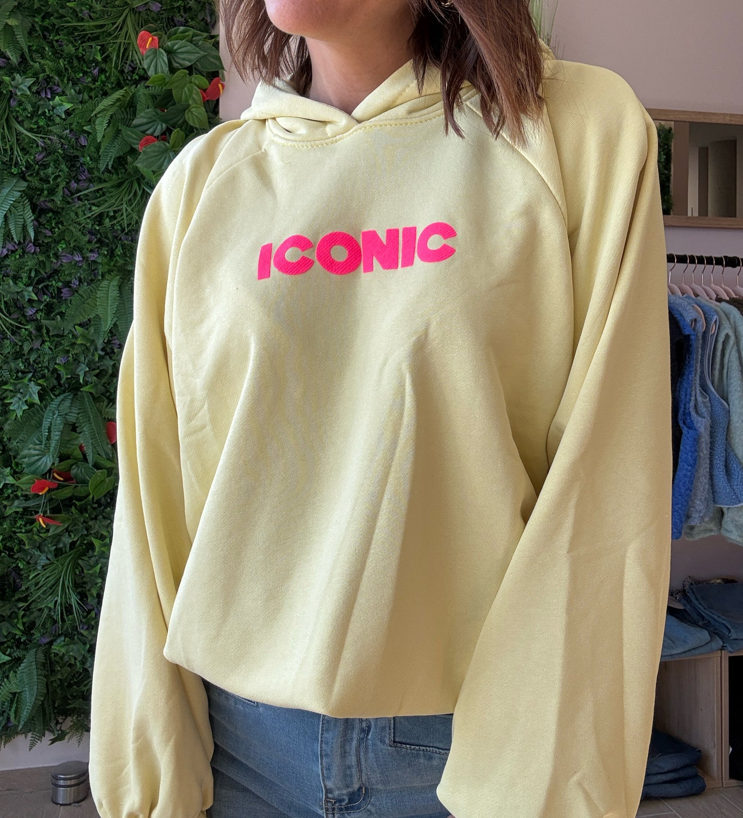 Sweat Capuche Jaune ICONIC