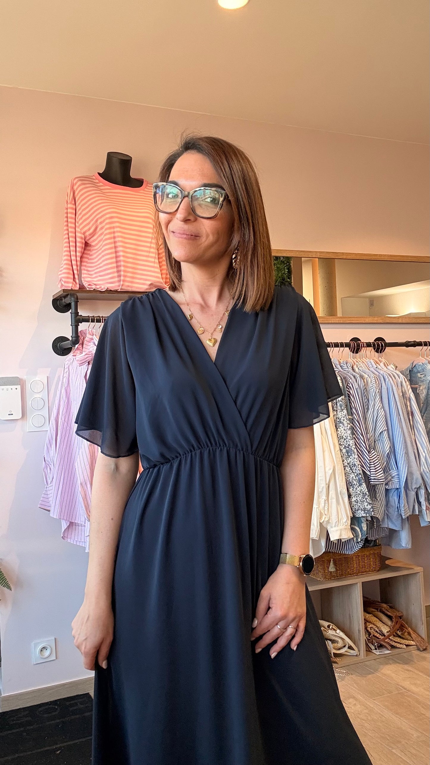 Robe longue fluide Marine