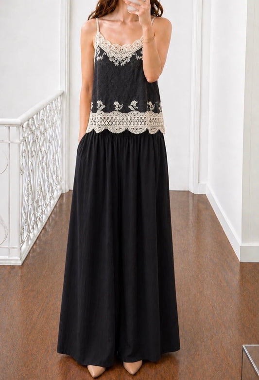 Pantalon ample Noir