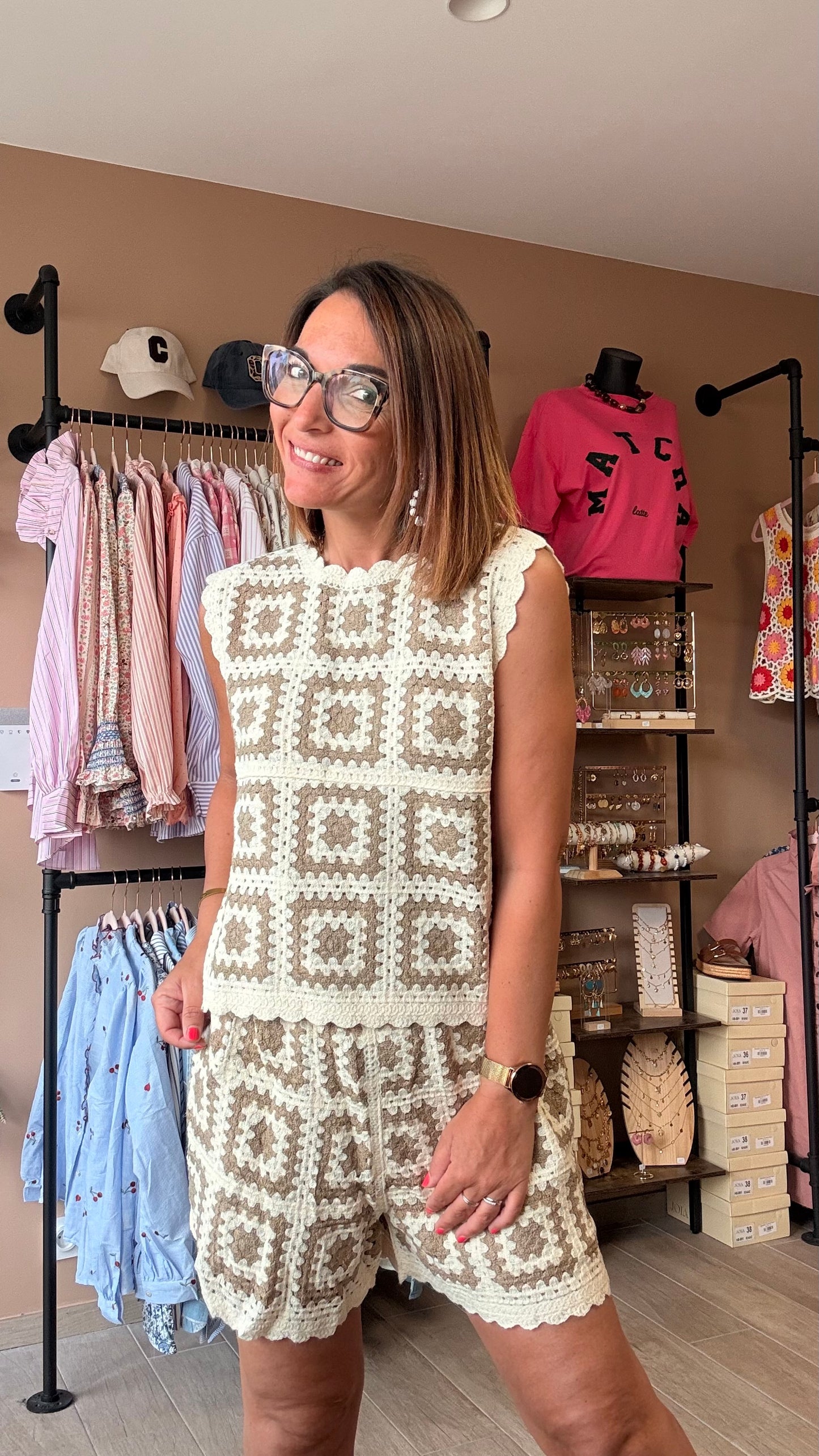 Ensemble crochet Beige