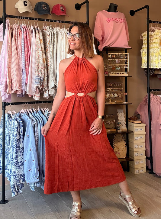 Robe ouverte Terracotta