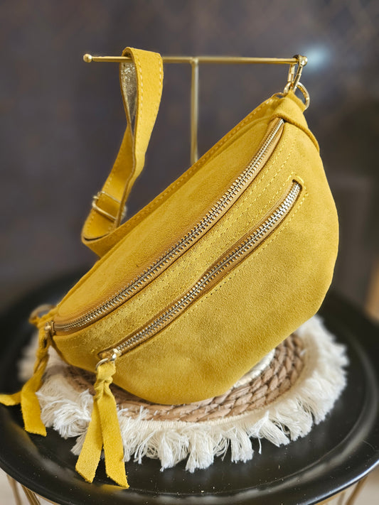 Sac banane daim jaune