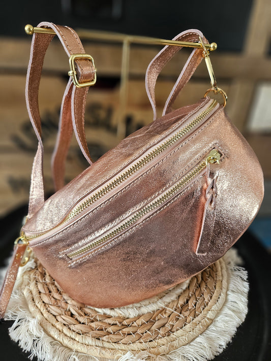 Sac banane irisé rose gold