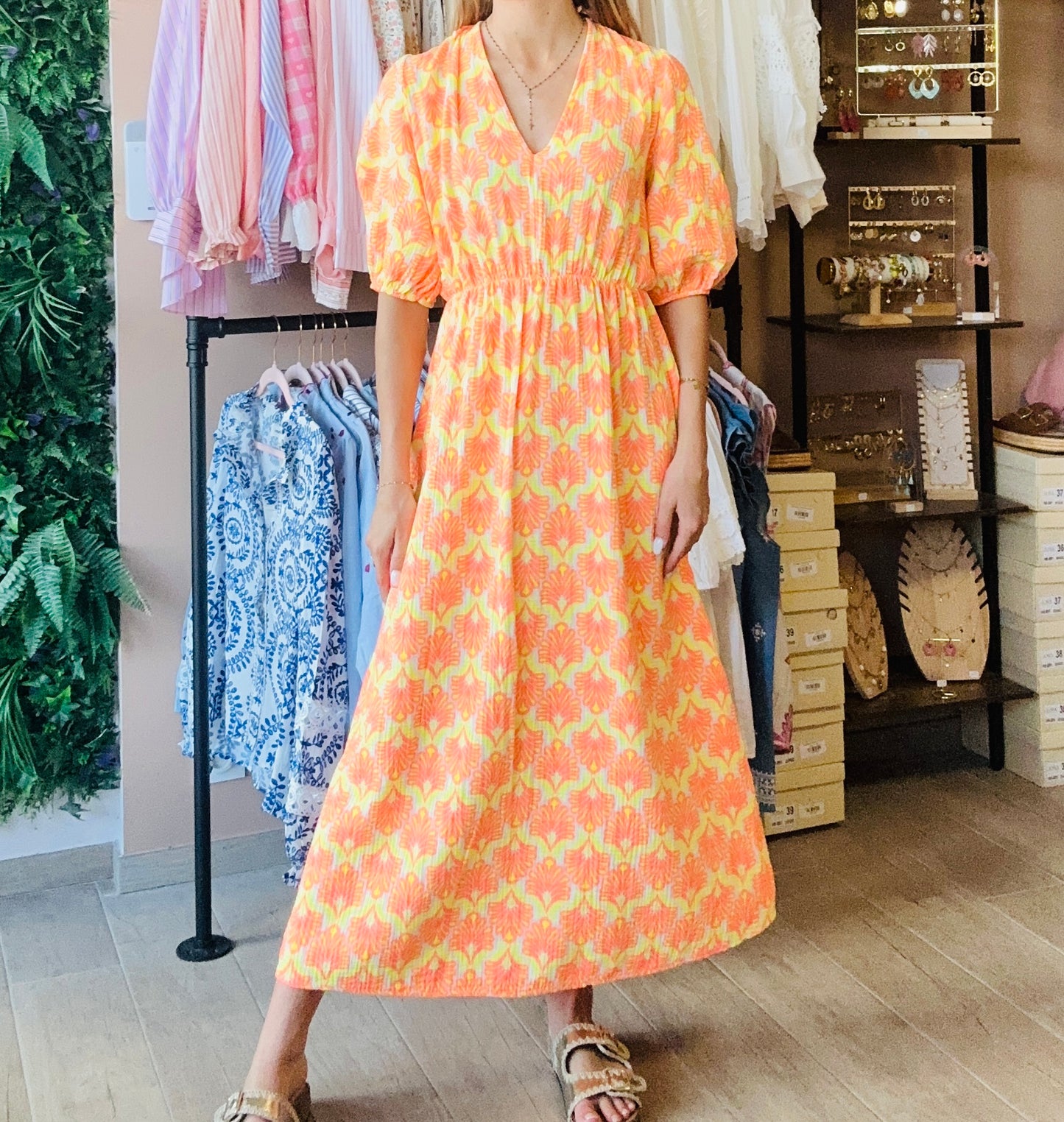 Robe Gaze de coton Bohème Orange