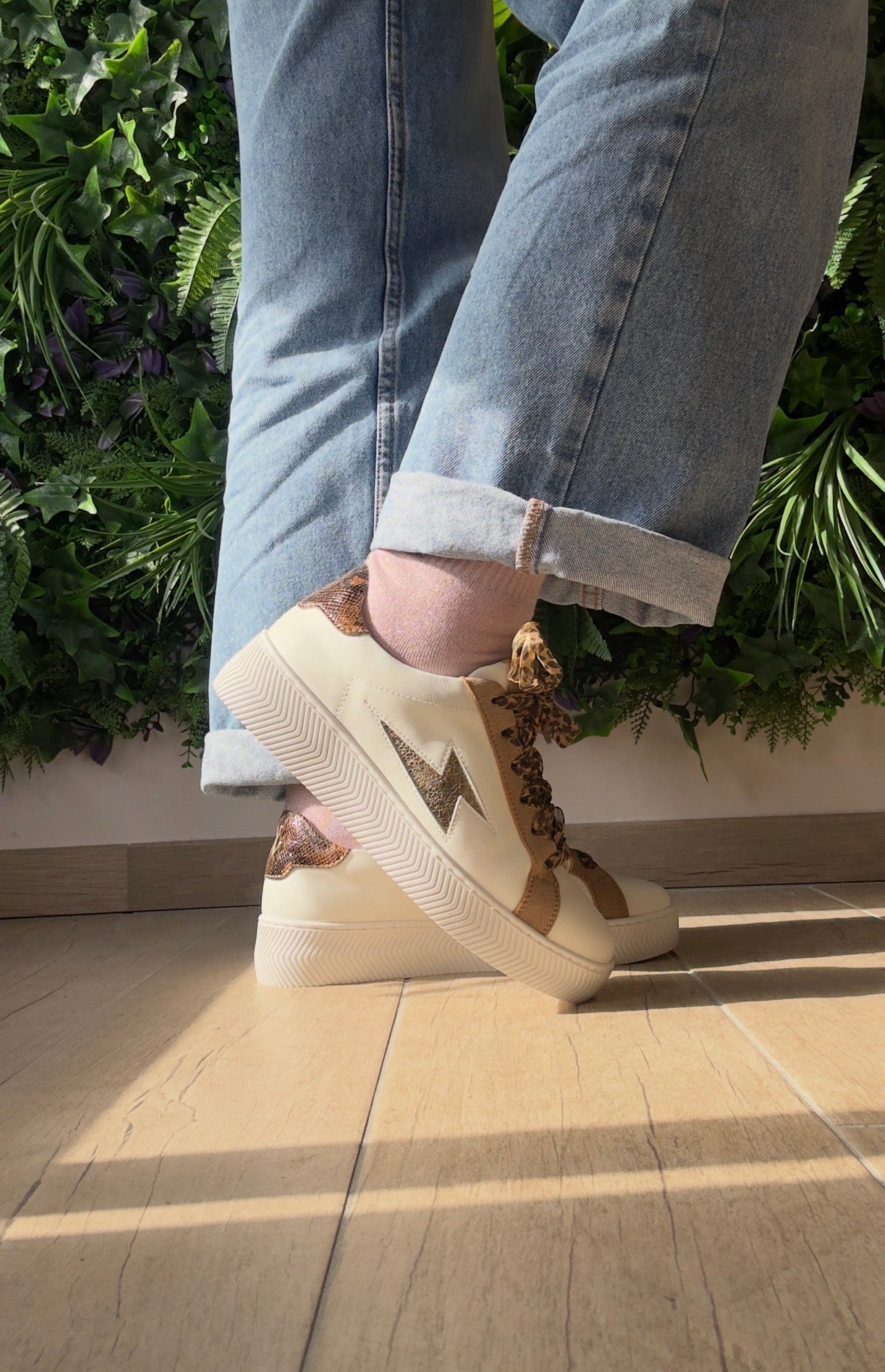 Basket Milie Camel/Léopard