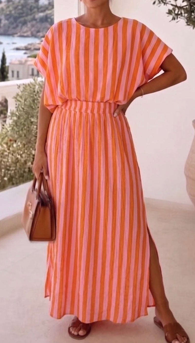 Ensemble jupe rayé Orange
