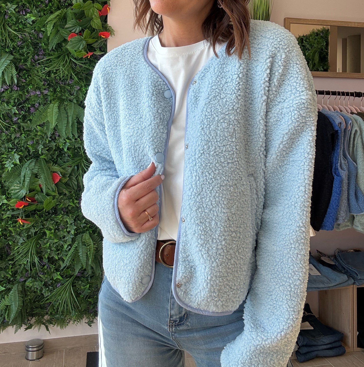 Veste Moumoute Bleue ciel