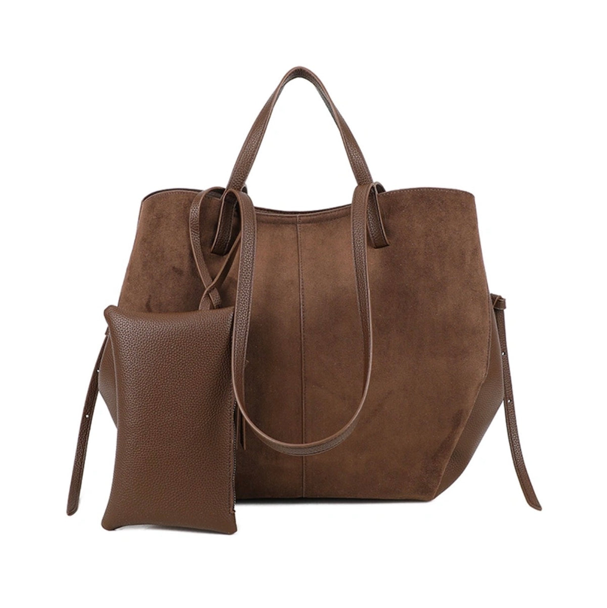 Sac Cabas Suédine Marron