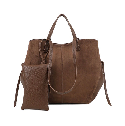 Sac Cabas Suédine Marron
