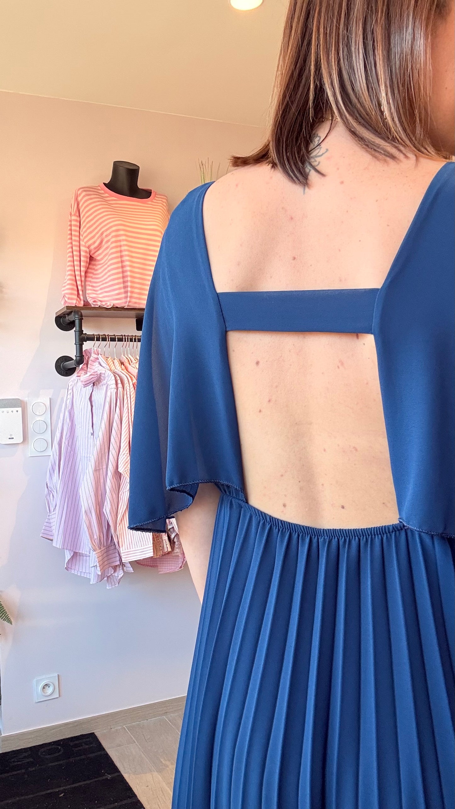 Robe Volante/Plissée Marine