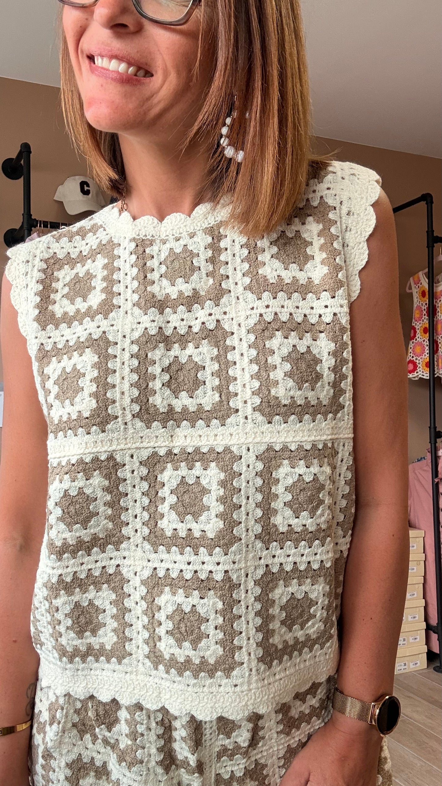 Ensemble crochet Beige