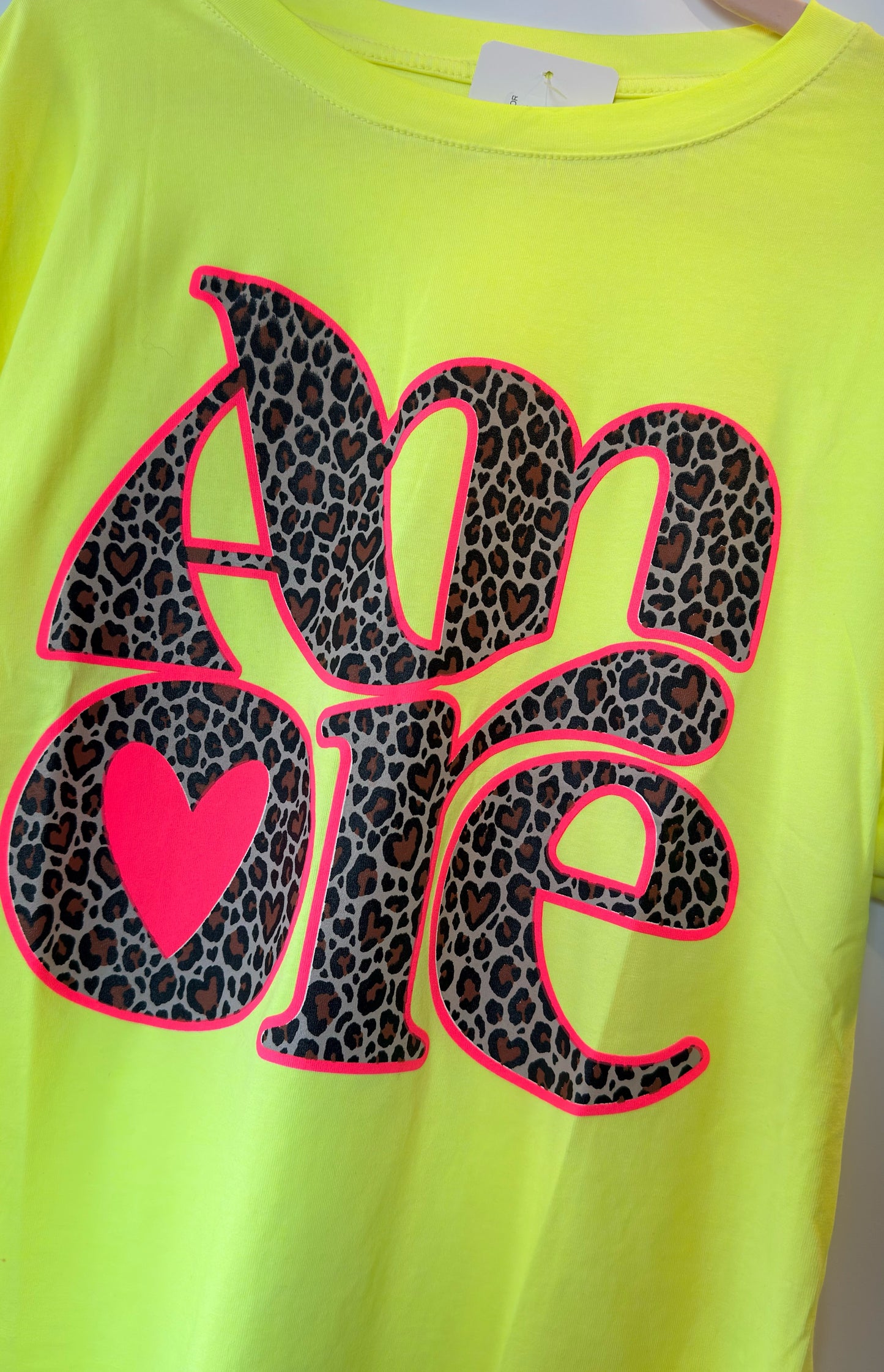 Tee Shirt Jaune/Léopard AMORE