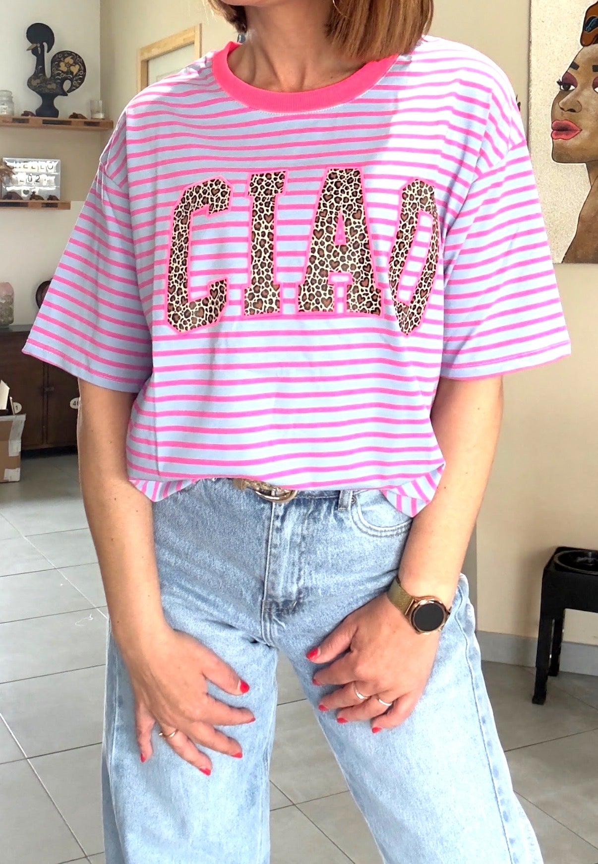 Tee Shirt Rayé Bleu CIAO