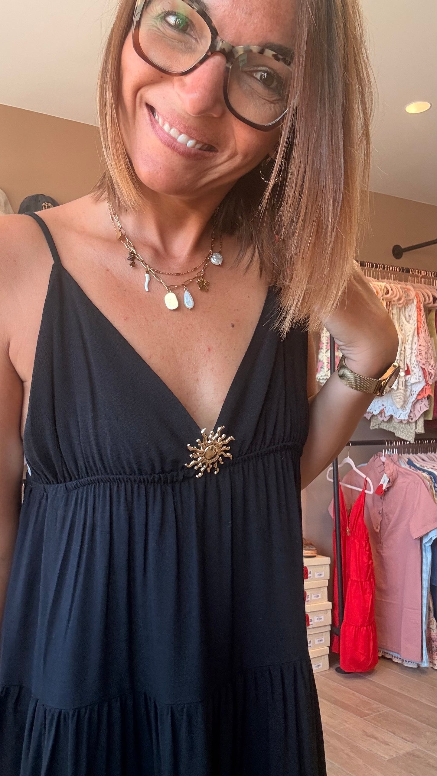 Robe courte Bijoux Noir