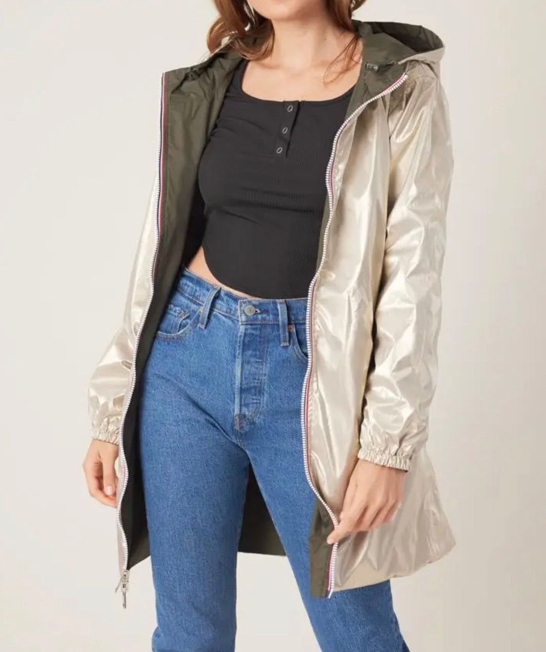 Parka réversible Kaki/Doré