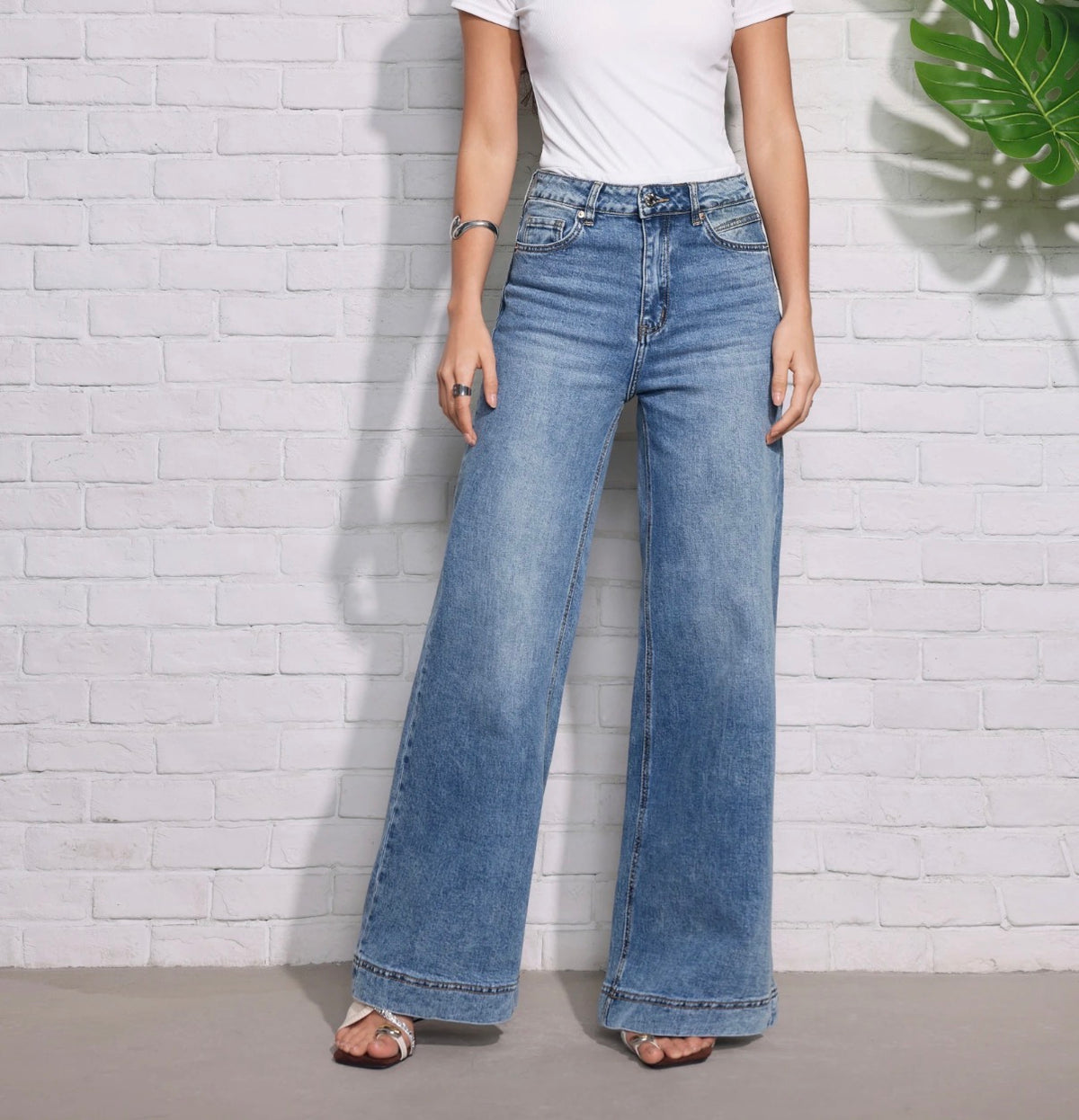 Jean Wideleg Bleu clair