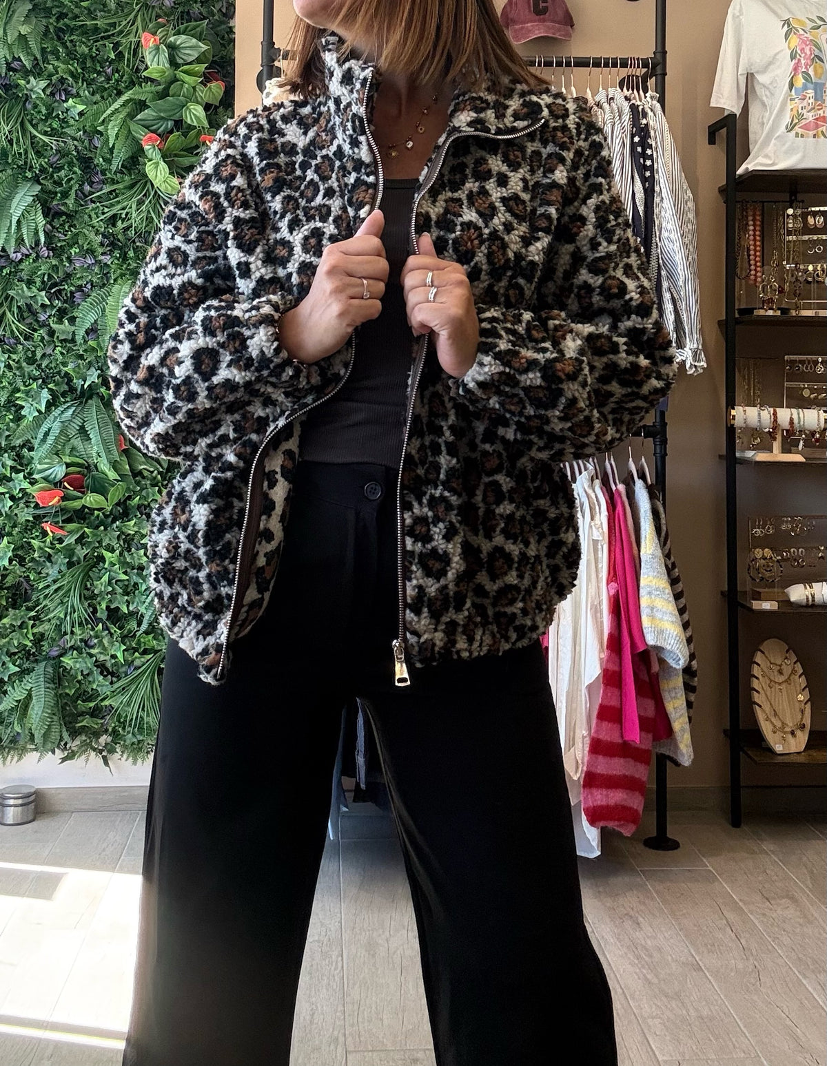 Veste moumoute Léopard