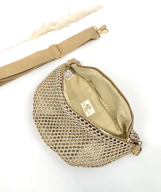 Sac Banane Maille taupe