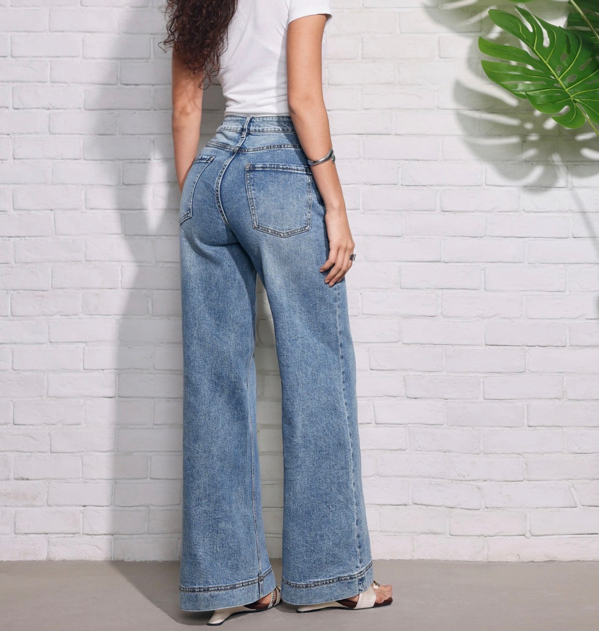 Jean Wideleg Bleu clair