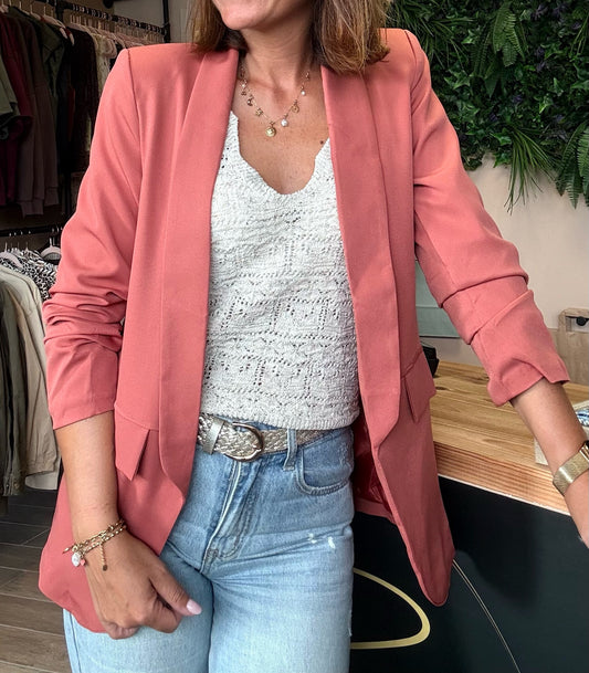 Blazer retroussé Terracotta